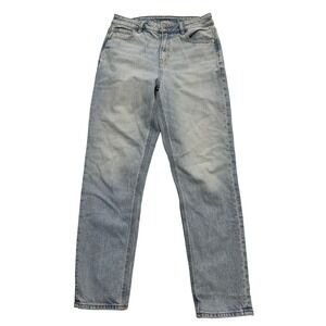 American Eagle Jeans Womens 4 Light‎ Wash High Rise Straight Strigid Denim 31x26